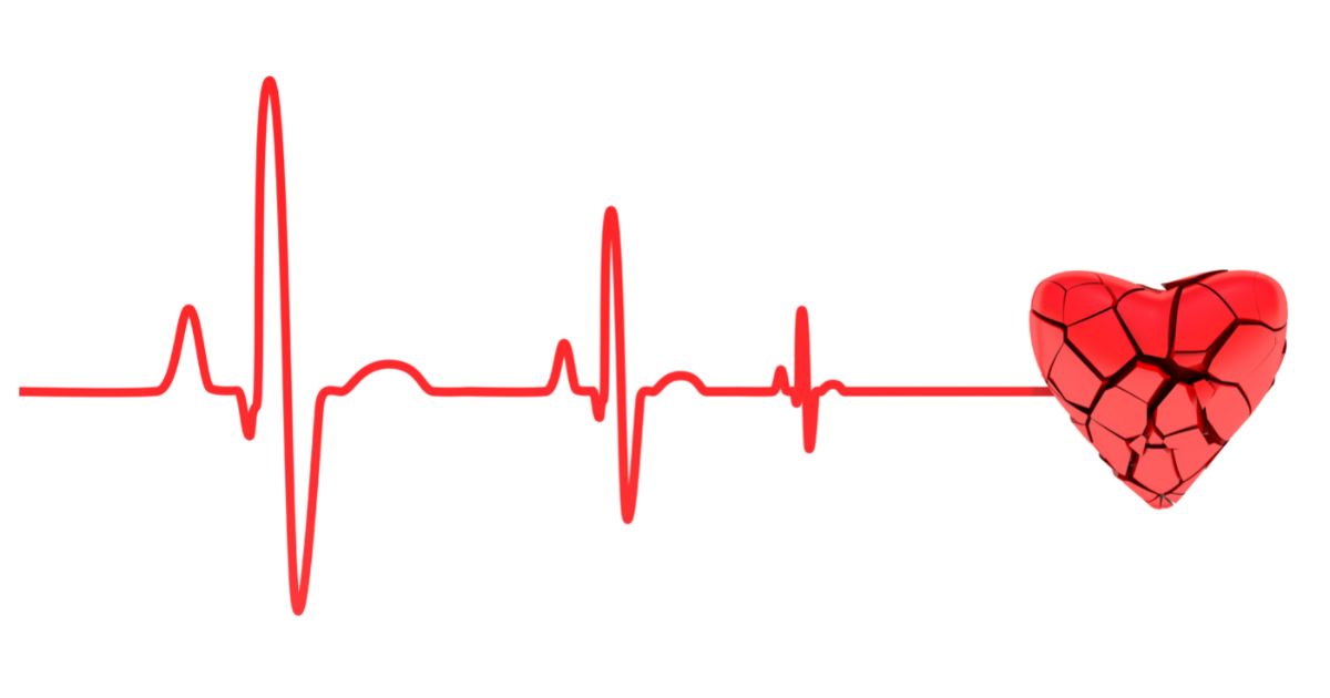 הדמיה של לב שבור יחד עם פעימות לב הולכות ומתחלשות