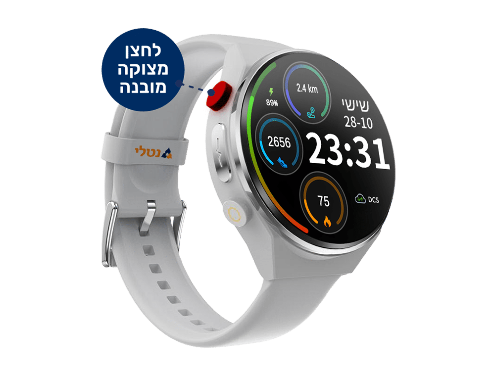 שעון חכם עם לחצן מצוקה מובנה לחצן מצוקה מחוץ לבית נטלי שירותי רפואה